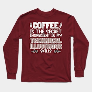 Coffee lover Technical Illustrator Long Sleeve T-Shirt